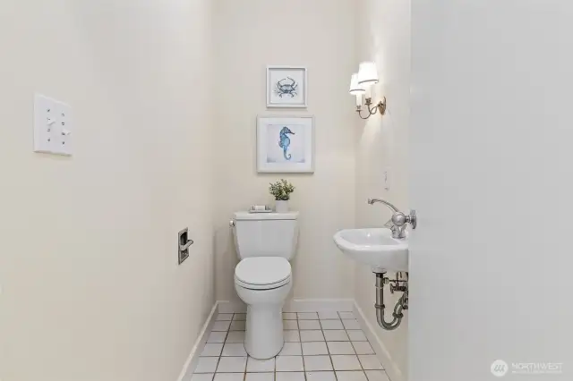 Powder room on main floor.