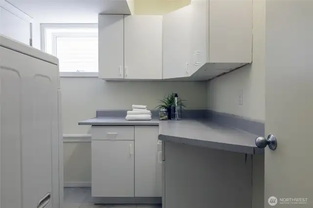 Lower-level utility room.