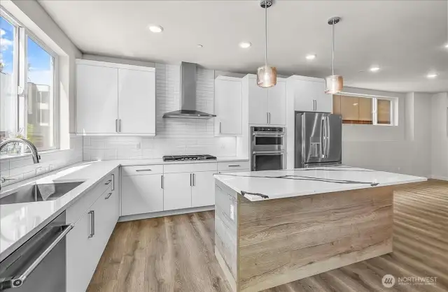 Large Kitchen with Quartz Countertops