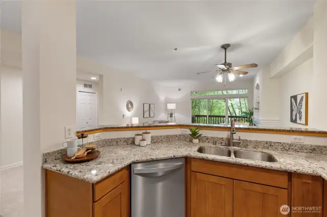 Even the view from the kitchen is beautiful & serene!