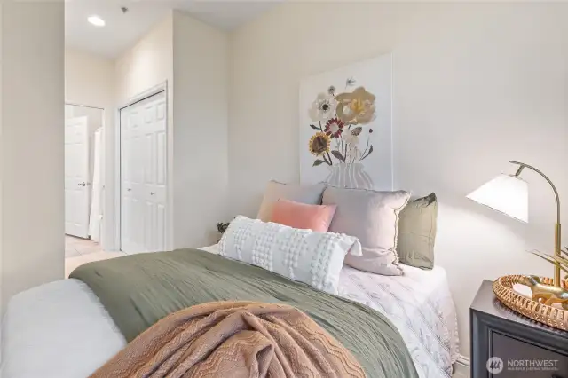 Primary Bedroom with 2 large closest, connected to bath