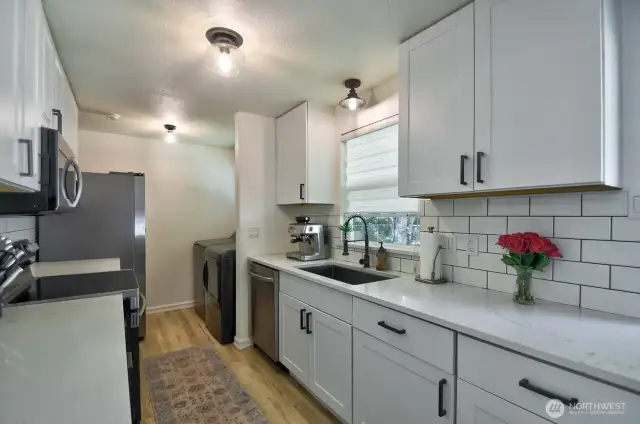 Subway style tile backsplash