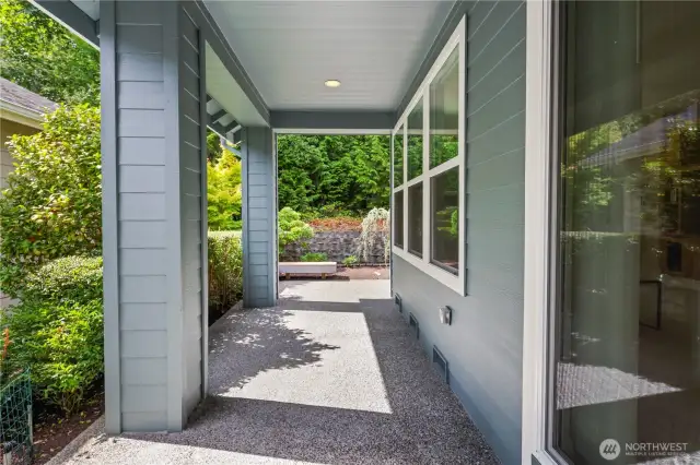 Covered patio area for your outdoor furniture.
