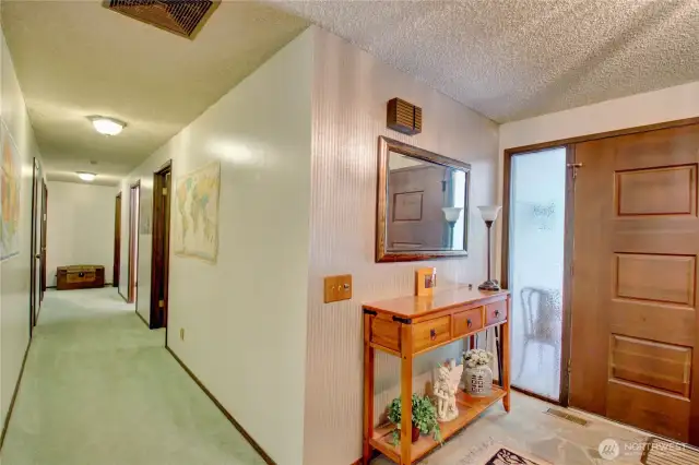 Hallway looking toward bedroom wing