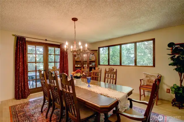 Dining room with French doors out to patio