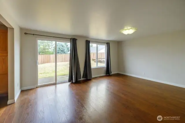 Family Room space opens to your huge backyard