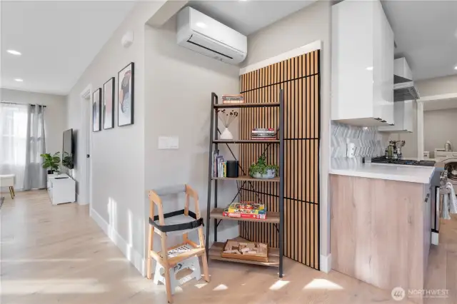 Sound proof wood panel is a door double locked that separated main home & MIL basement unit
