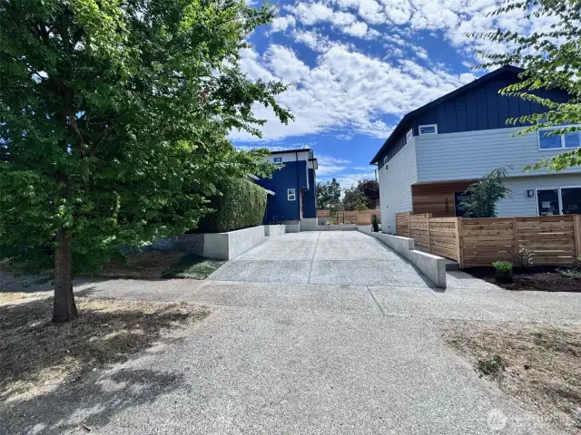 Driveway RV parking, back of the property.