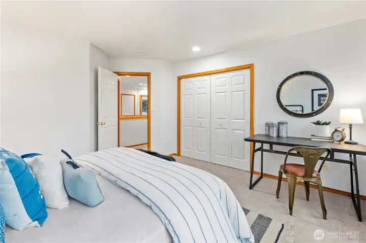 Wake up to the warmth of the morning sunlight pouring through the windows.