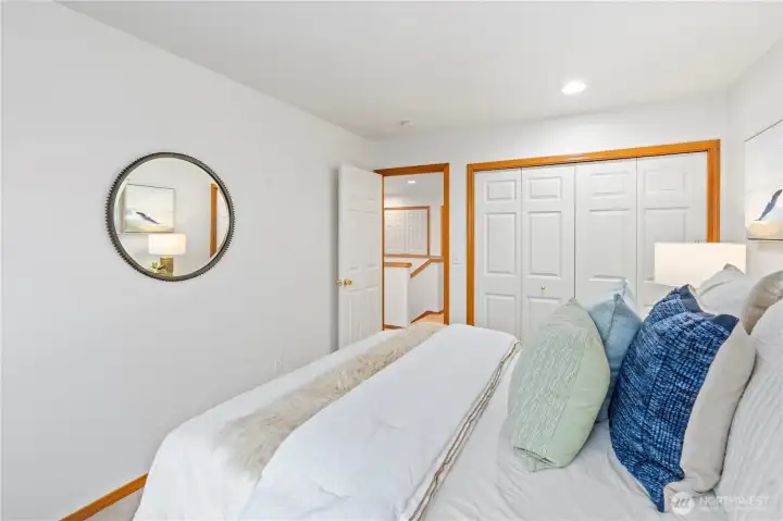 New plush carpeting and fresh interior paint makes this inviting space ideal to wind down at the end of the day.