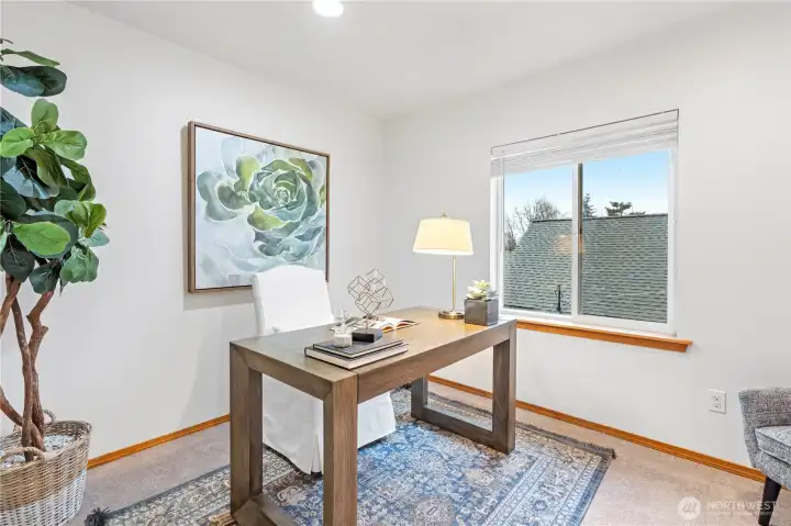 The bonus room/den offers great versatile use - great as a home office, hobby room or home gym.