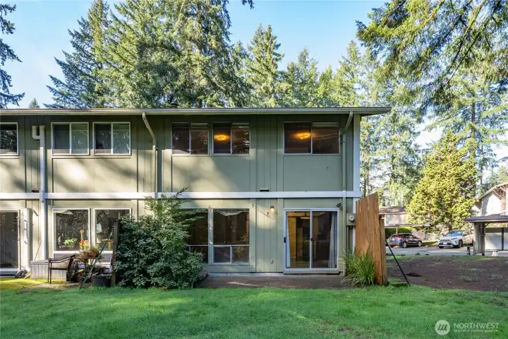 A view from the back yard. There's plenty of room for outdoor living here!