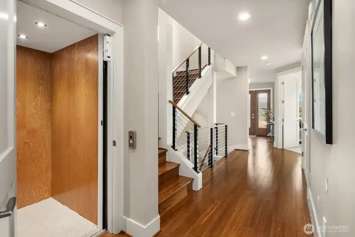 Convenient elevator access to all levels of the home