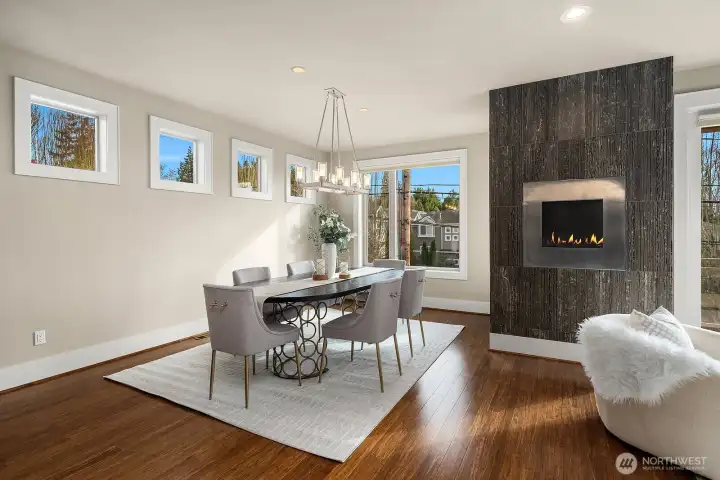 Spacious dining room is the perfect space for intimate or large gatherings