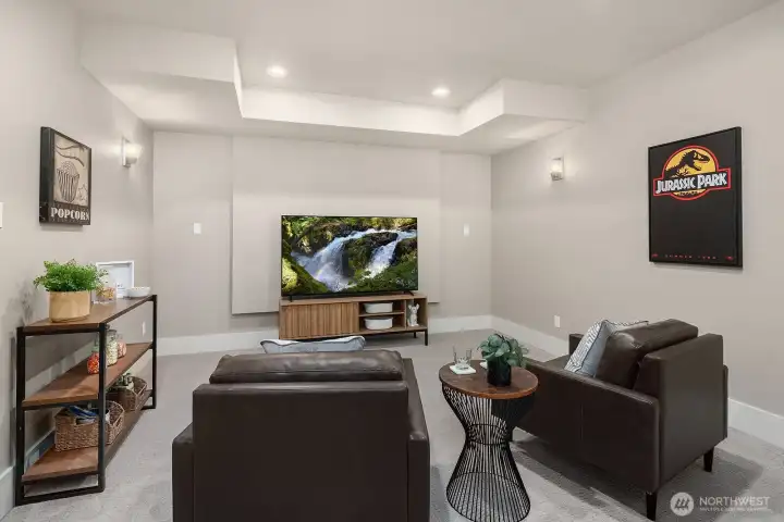 Lower-level media room or home gym