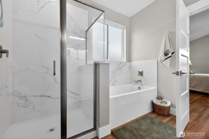 Full Shower and Tub in Main Bedroom