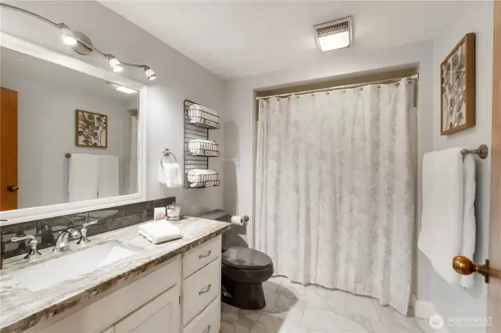 Lower level full bath.