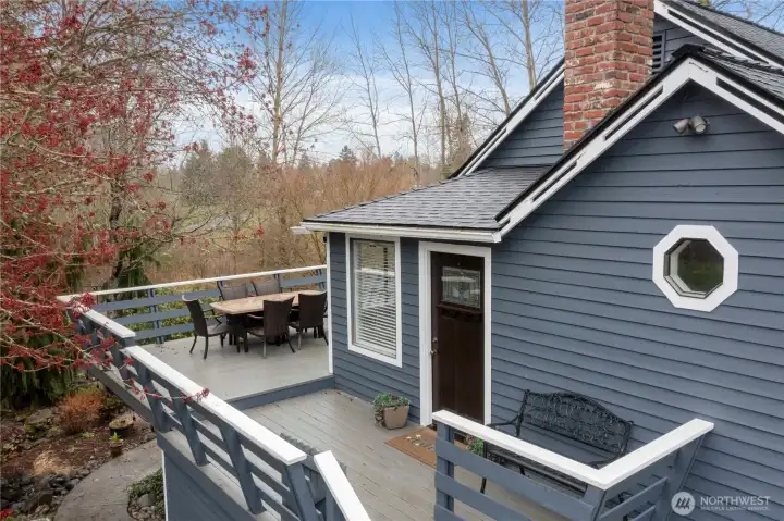 Upper patio for entertaining and relaxing.