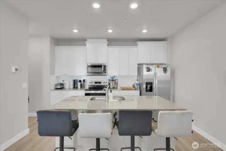 Bar seating at the island