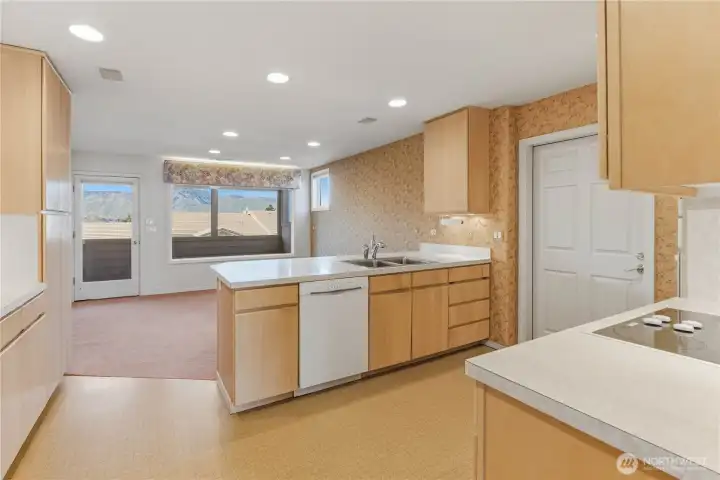 Kitchen looking toward view/porch