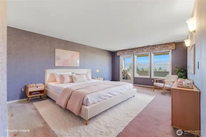 Primary bedroom virtually staged