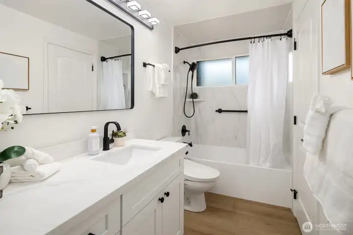 Fully renovated with new bath/shower, vanity, fixtures and bidet toilet
