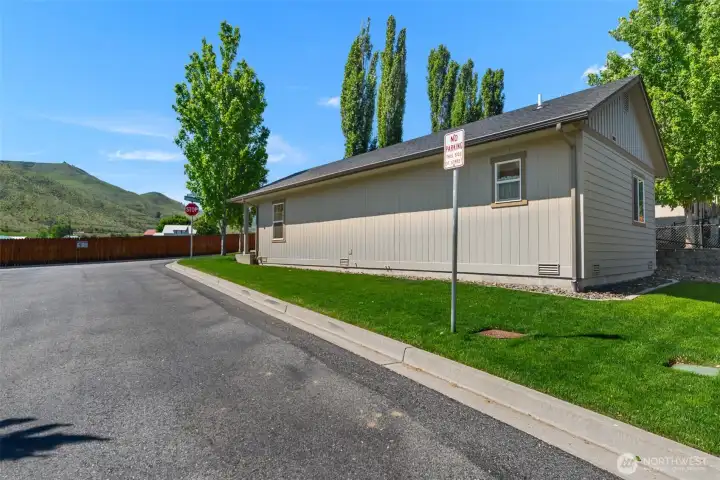 Well maintained side yard