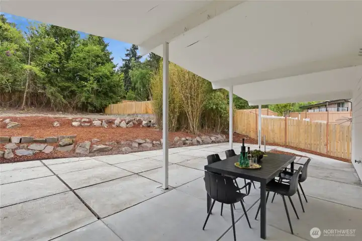 Outside covered entertainment area
