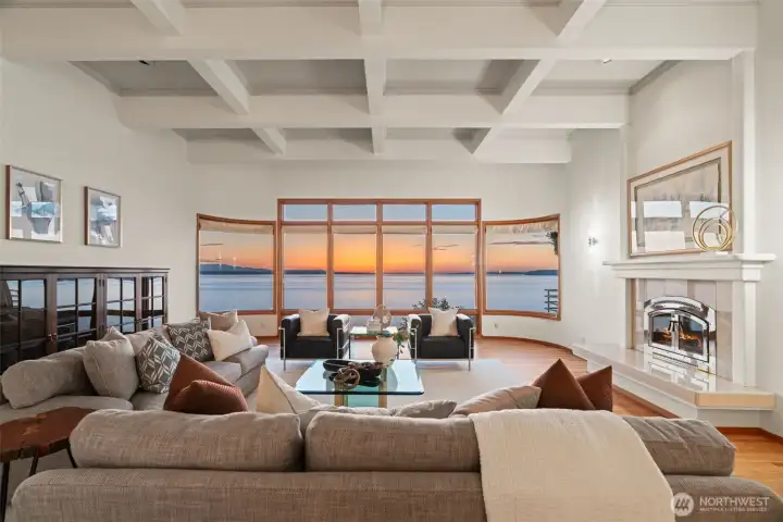 Living room with custom windows to take in the breathtaking views.