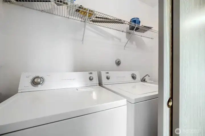Convenient upper level laundry - no hauling baskets up & down the stairs!