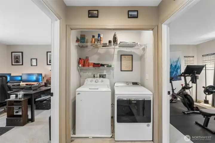 Upstairs laundry is designed for easy access to the bedrooms. Upstairs laundry is designed for easy access to the bedrooms.