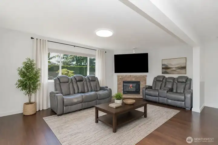 Virtually staged living room