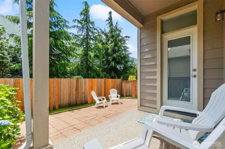 Another view of the paver patio and fenced rear yard. Another view of the paver patio and fenced rear yard.