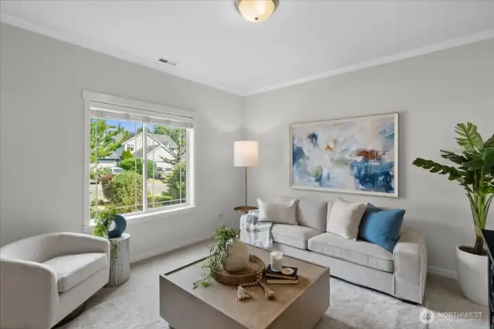 Step inside to find a light and bright home with space for all your activities - the front room can be used as a living room, flex space or office.