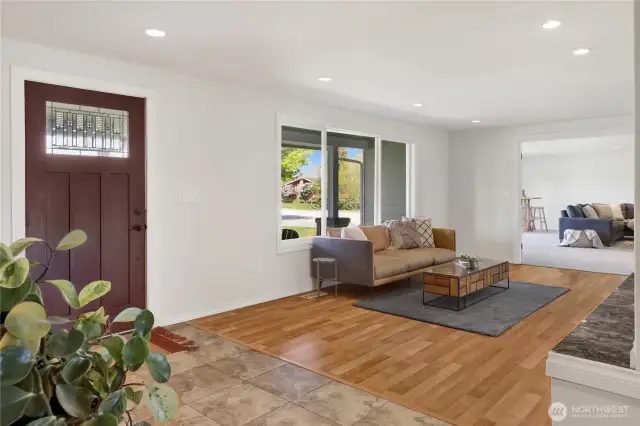 Living room and entryway