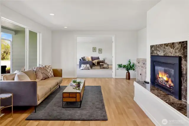 From the living room enter the huge family room!