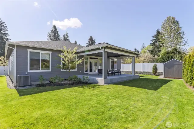 A rare find near Bellevue, built in 2022, a one-story home on a large lot, thoughtfully designed to blend seamlessly with the neighborhood's existing style and charm.