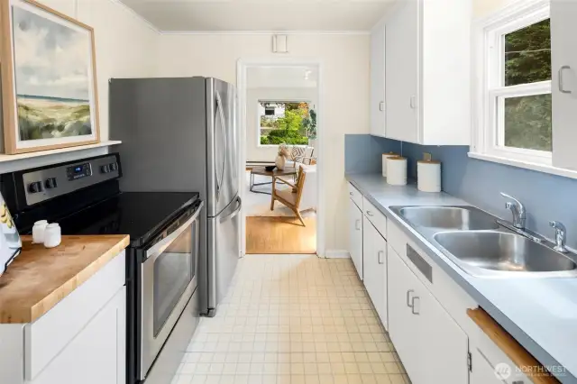 From kitchen to living room, the floorplan offers simplicity and flow.