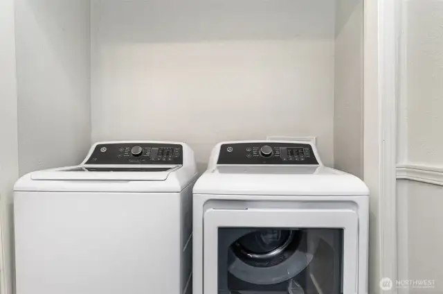 Matching washer and dryer.