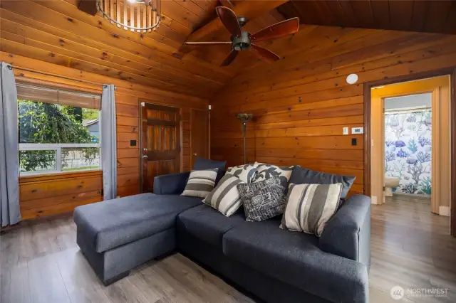 Vaulted Knotty Pine Ceilings add to the charm !