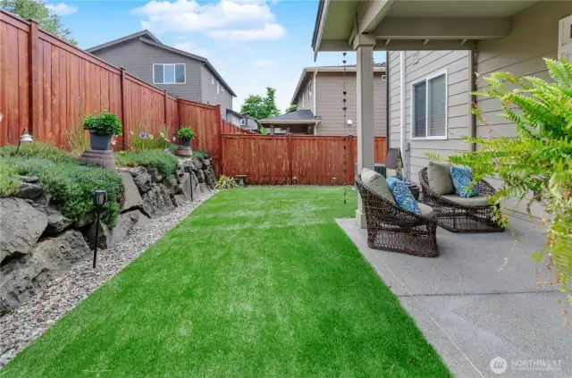 Outside covered entertainment area provides year-round use.
