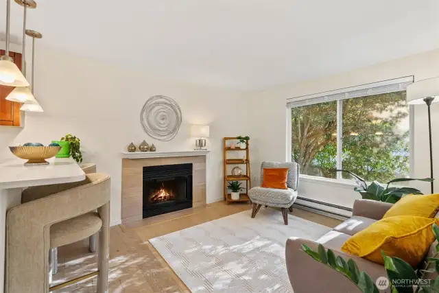 Cozy fireplace for cold nights