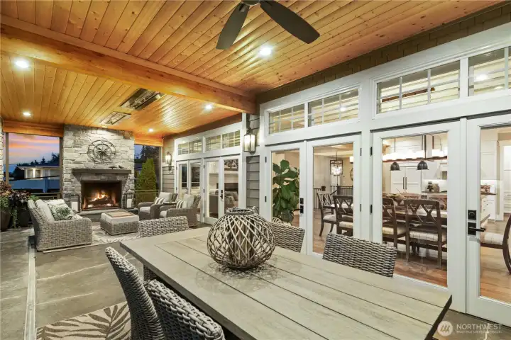 Double doors seamlessly connect you to the interior.