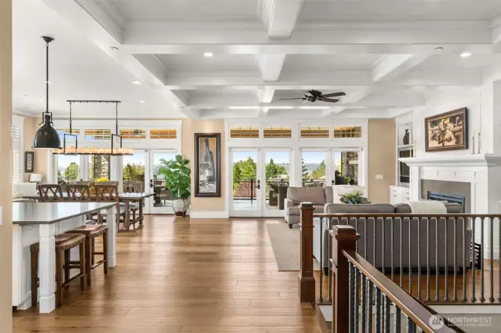 Engineered Walnut hand scraped flooring.