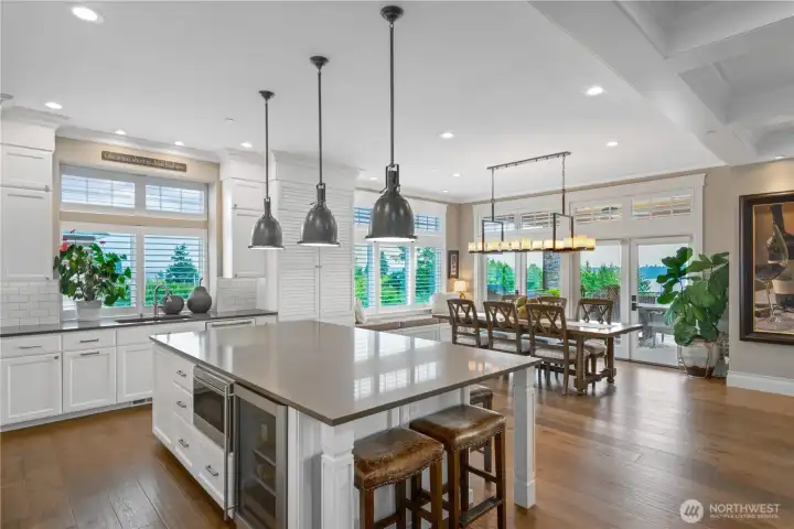 Chef's dream kitchen with island seating for 6