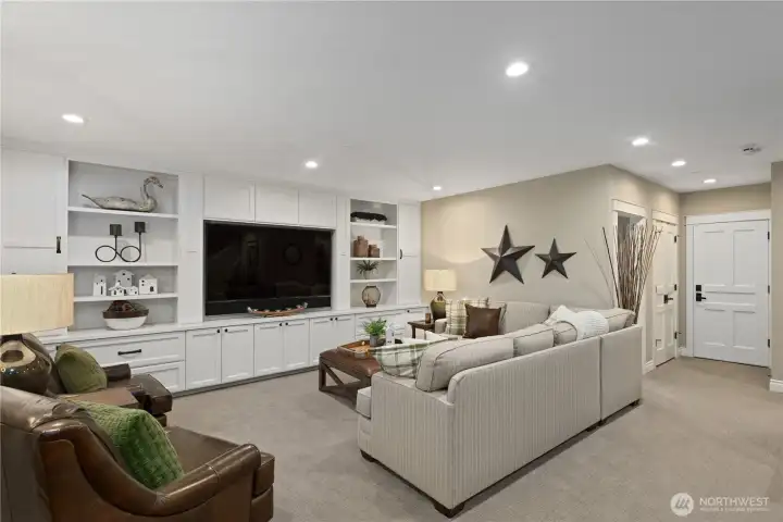 Lovely media room with built-ins!