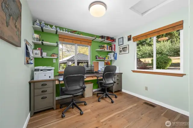 The second upstairs bedroom is currently being used as an office.