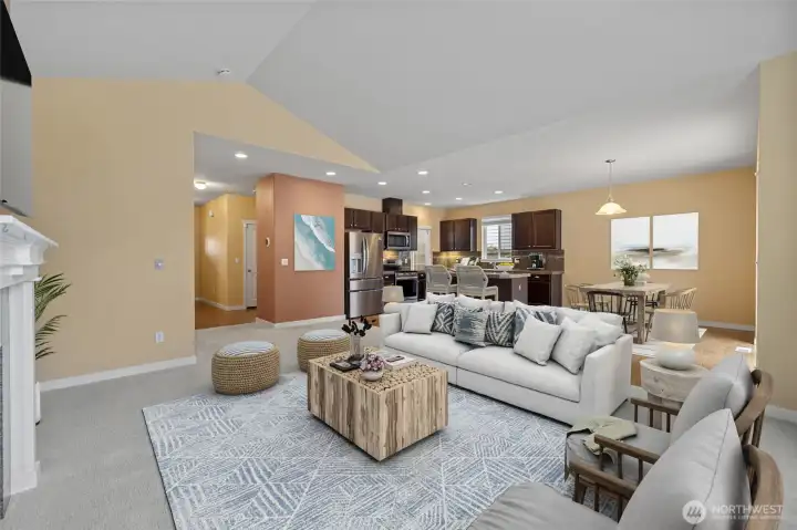 Virtually staged living room