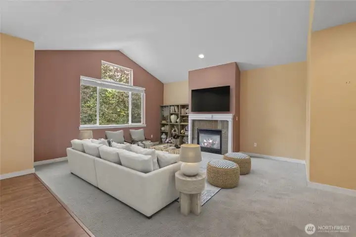 Virtually staged living room