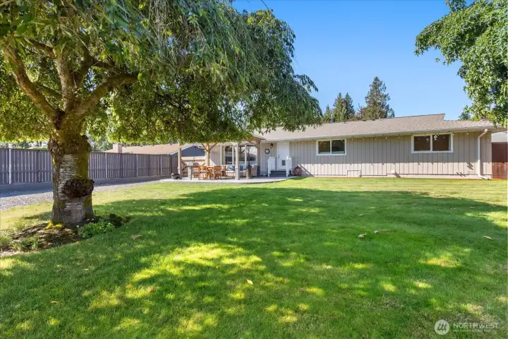 0.37 acre property with private and fully fenced yard. Double gate perfect for secure RV and boat parking.